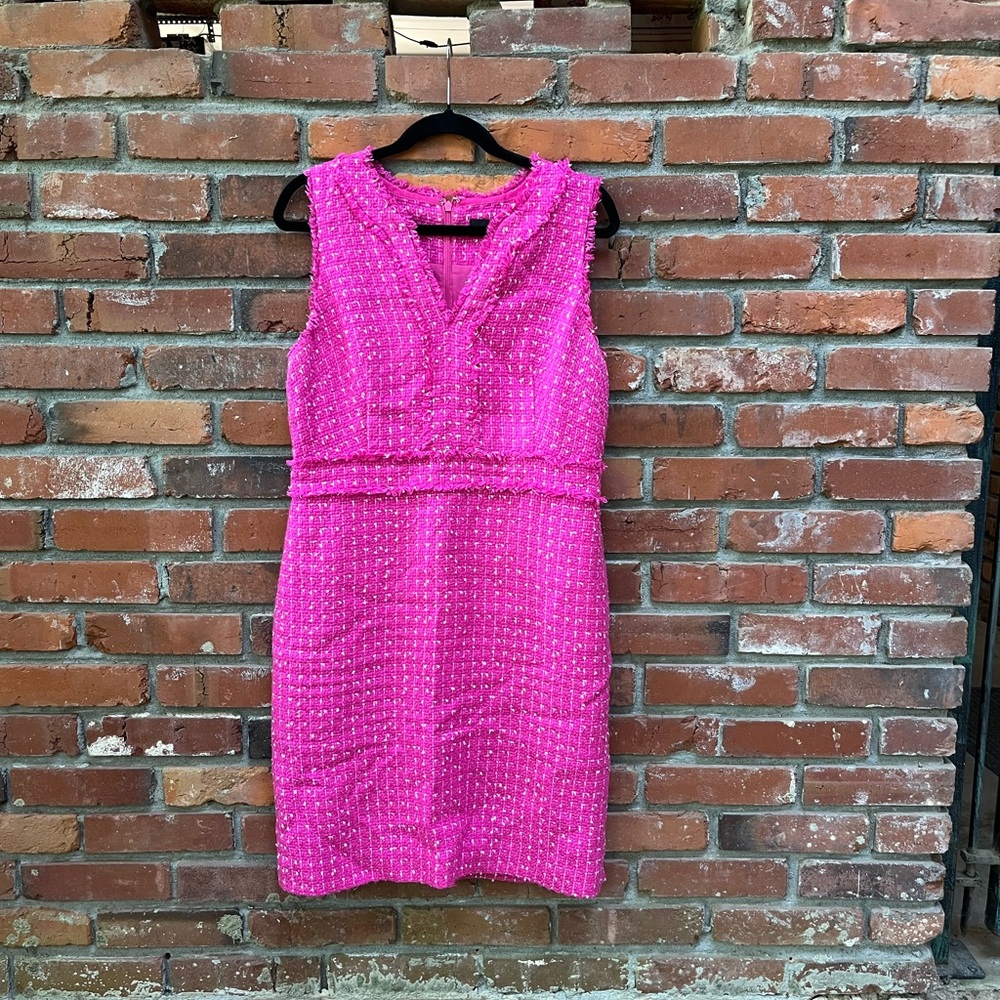 J. Crew Vibrant Pink Textured Mini Dress